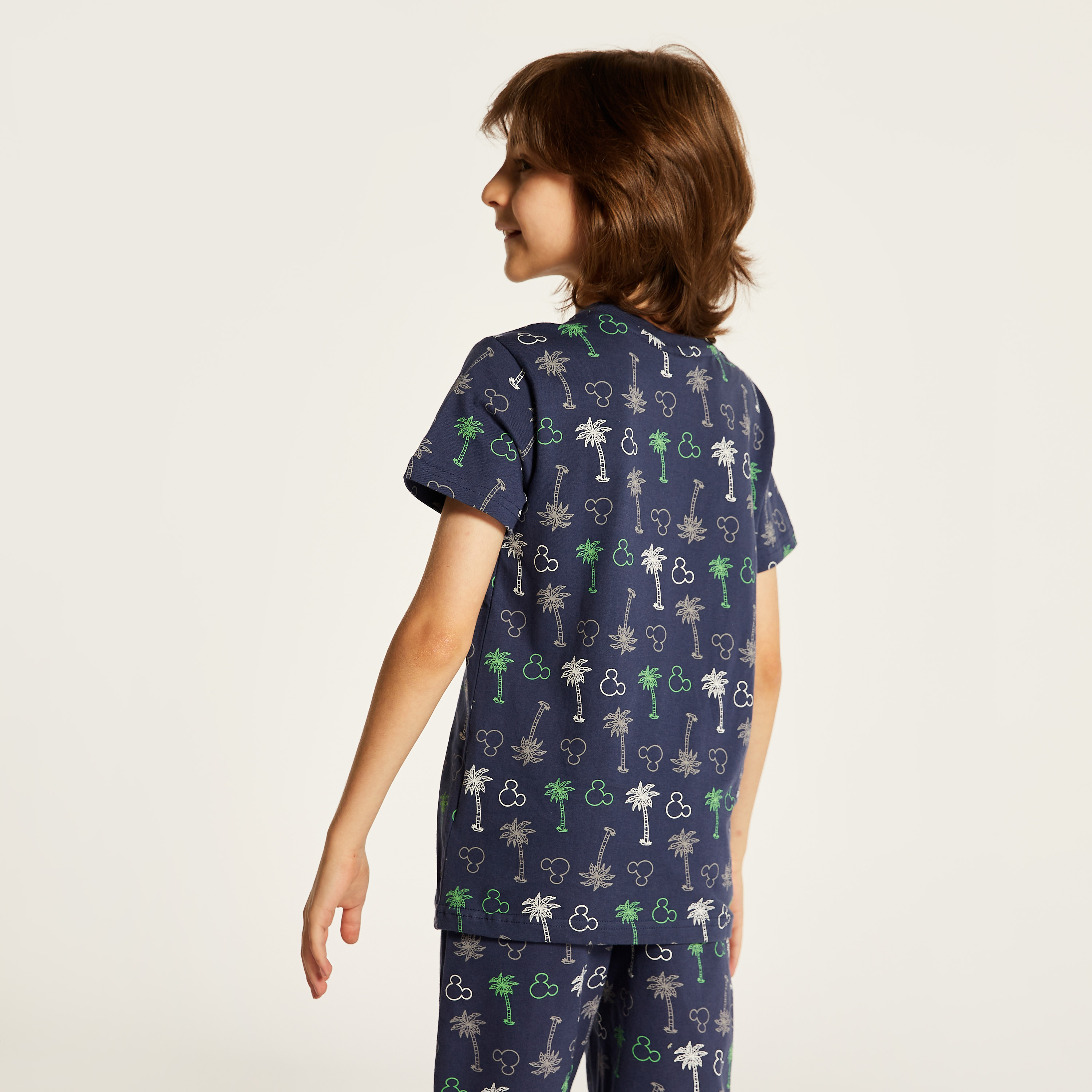 Disney Mickey Mouse Print Crew Neck T-shirt with Short Sleeves-boys-clothing-tshirtsandpolos-image-4
