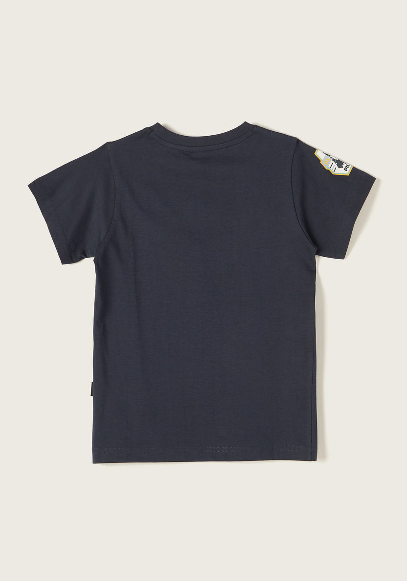 Disney Buzz Lightyear Print Crew Neck T-shirt with Short Sleeves-T Shirts-image-3