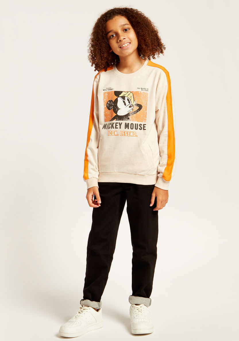 Disney Mickey Mouse Print Sweatshirt with Long Sleeves-Sweatshirts-image-0