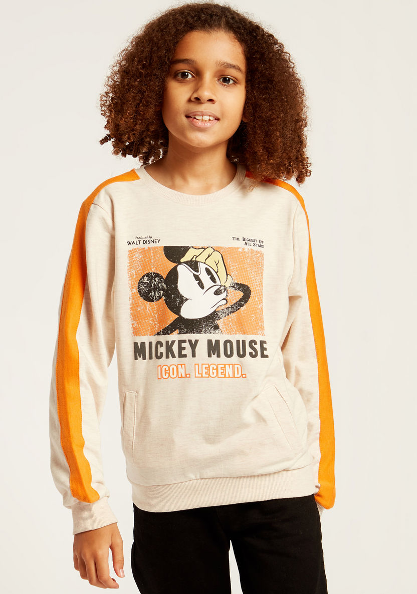 Disney Mickey Mouse Print Sweatshirt with Long Sleeves-Sweatshirts-image-1