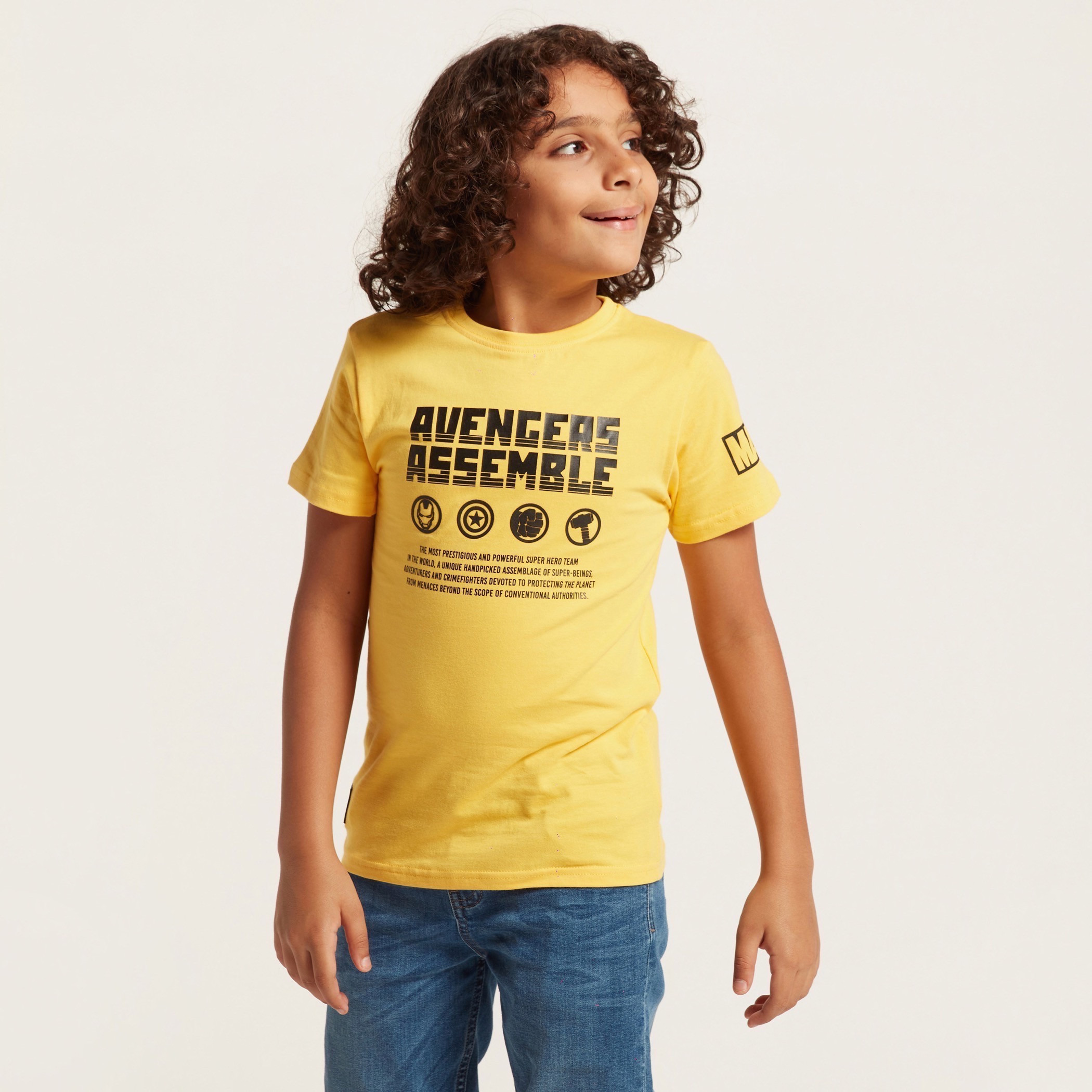 Avengers Print T-shirt with Short Sleeves-boys-clothing-tshirtsandpolos-image-2