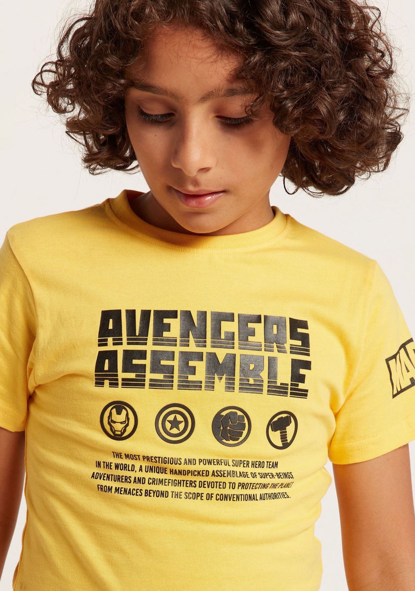 Avengers Print T-shirt with Short Sleeves-T Shirts-image-2