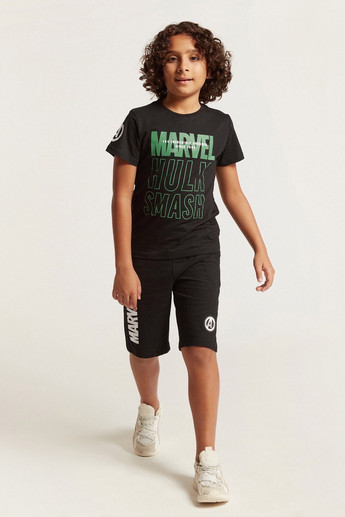 Hulk Print T-shirt with Short Sleeves