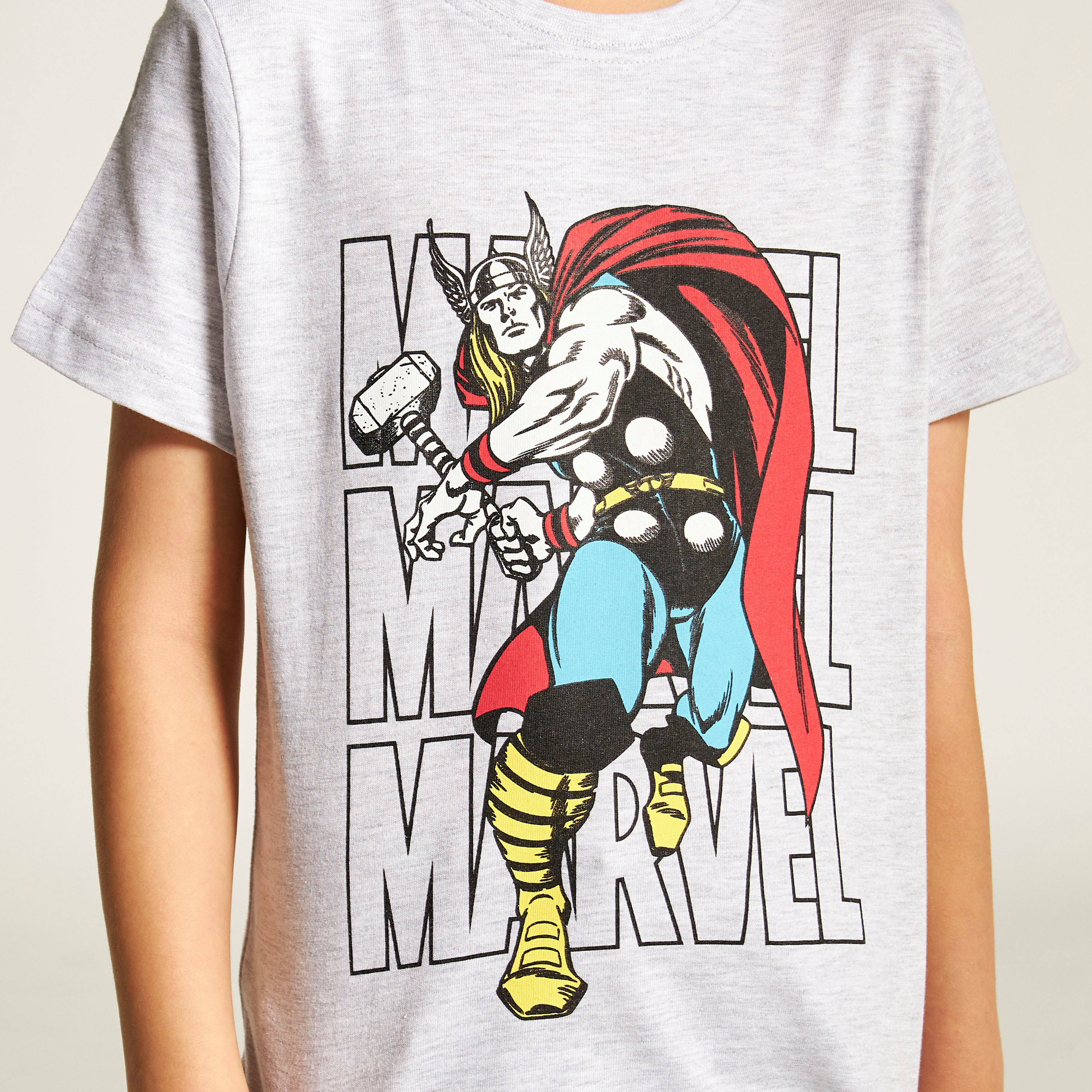 Thor Print Crew Neck T-shirt with Short Sleeves-boys-clothing-tshirtsandpolos-image-3
