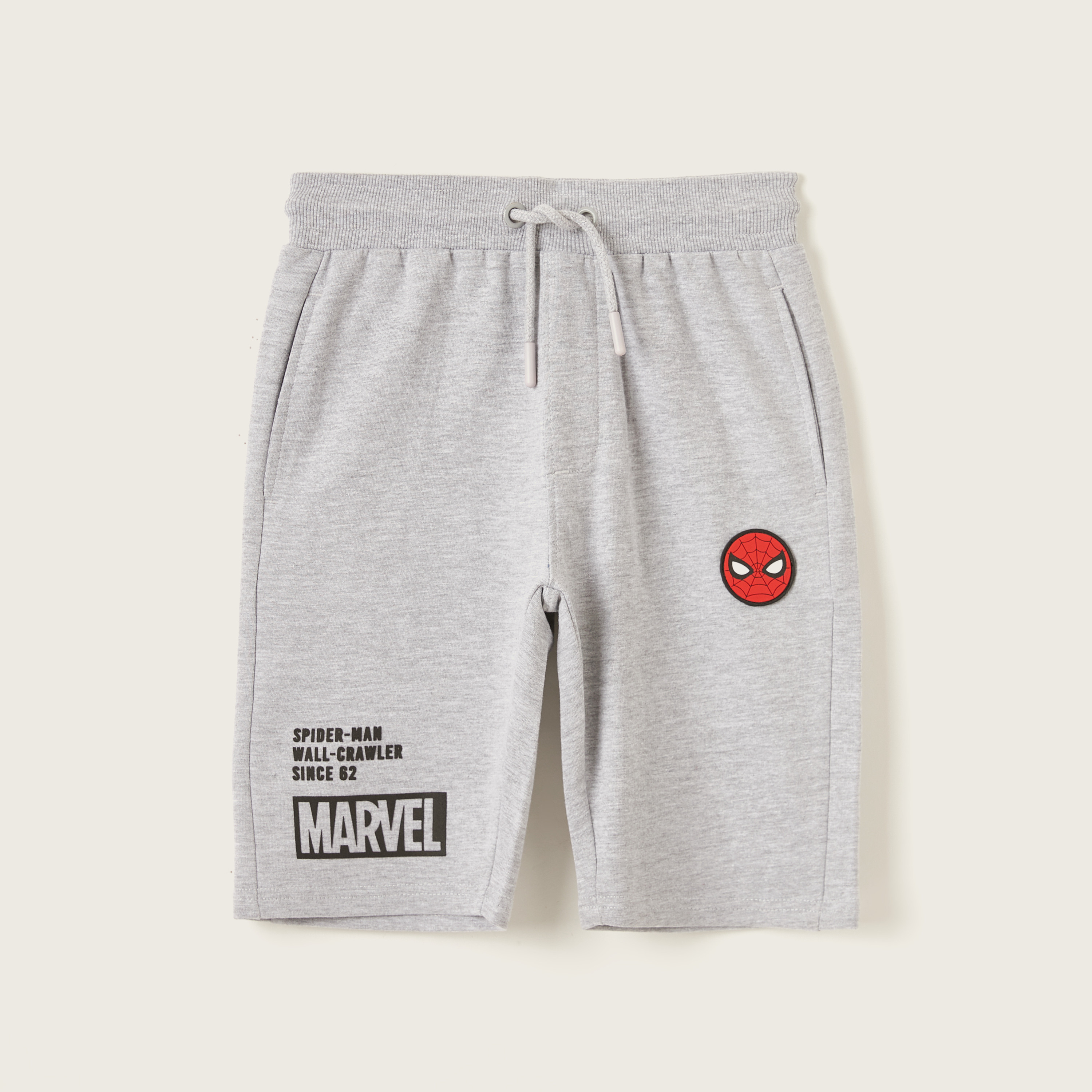 Spider-Man Print Shorts with Pockets and Drawstring Closure-boys-clothing-bottoms-shorts-image-1