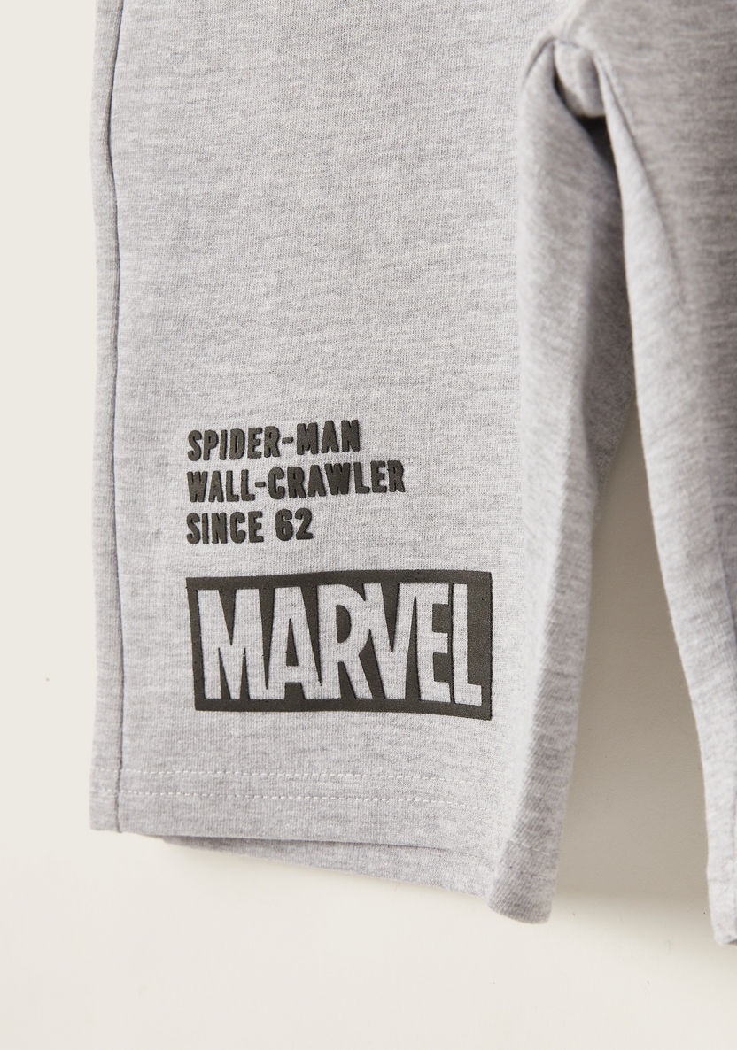 Spider-Man Print Shorts with Pockets and Drawstring Closure-Shorts-image-3