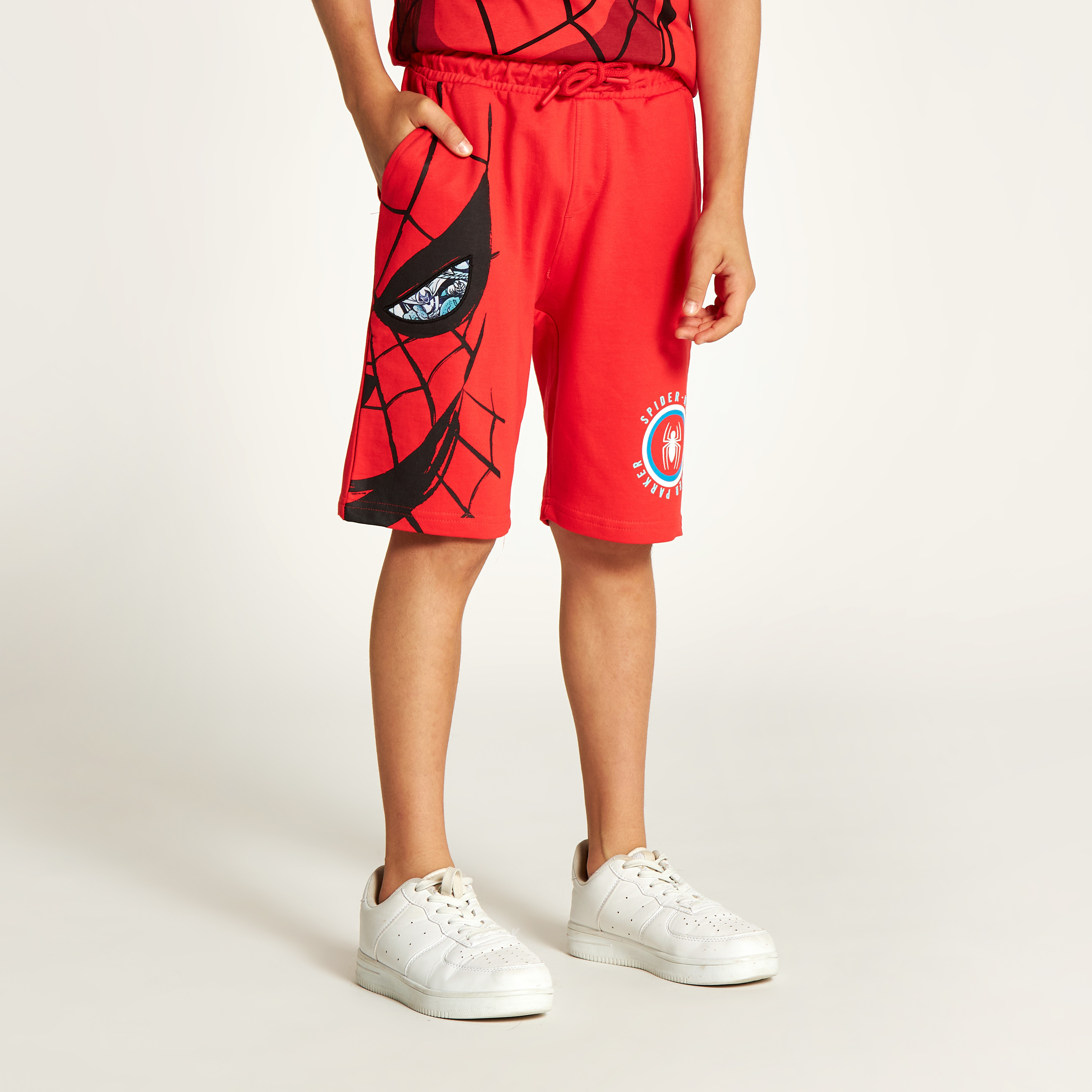 طقم شورت وتيشيرت بياقة ضيقة وطبعات سبايدر مان-boys-clothing-setsandcoords-image-3