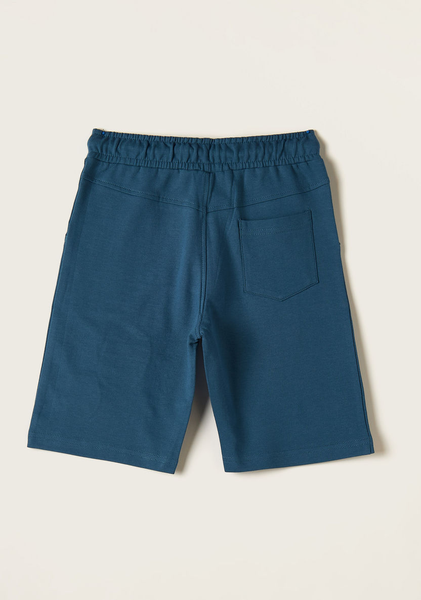 Juniors Patchwork Detail Shorts with Drawstring Closure and Pockets-Shorts-image-3