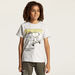 Snoopy Dog Print T-shirt with Round Neck and Short Sleeves-T Shirts-thumbnail-0