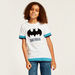 Batman Sequin Detail Graphic Printed T-shirt with Short Sleeves-T Shirts-thumbnail-0