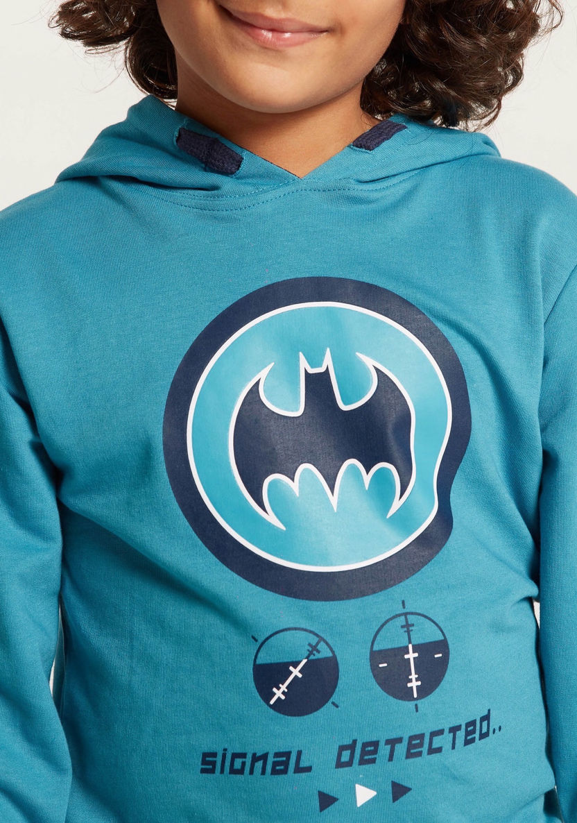 Batman Print Pullover with Long Sleeves and Hood-Sweatshirts-image-2
