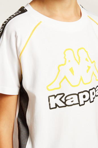 Kappa Logo Print Crew Neck T-shirt with Short Sleeves