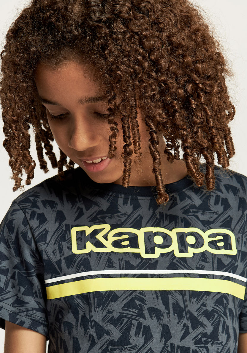 Kappa Printed T-shirt with Crew Neck and Short Sleeves-Tops-image-2