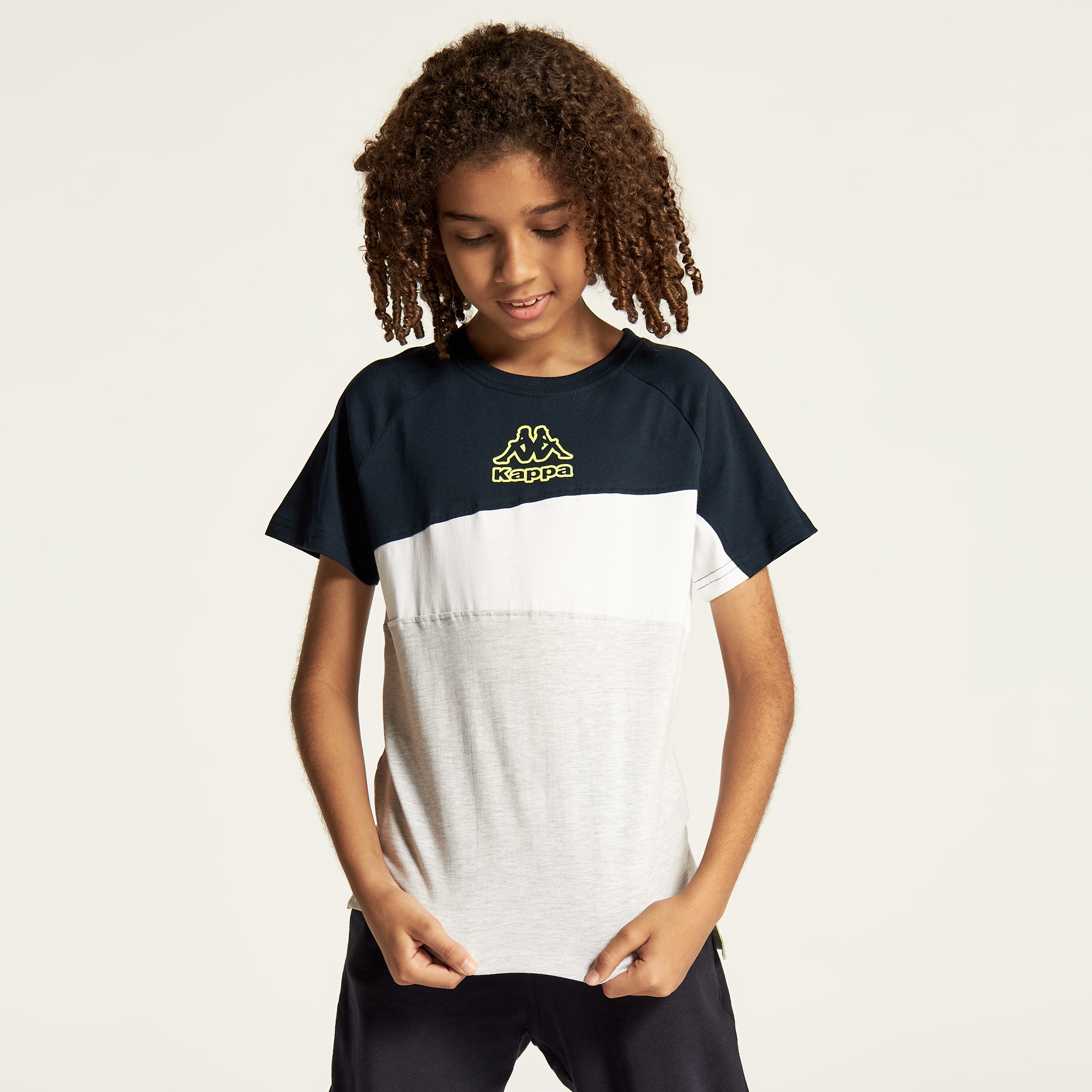 Kappa Panelled T shirt with Crew Neck and Short Sleeves