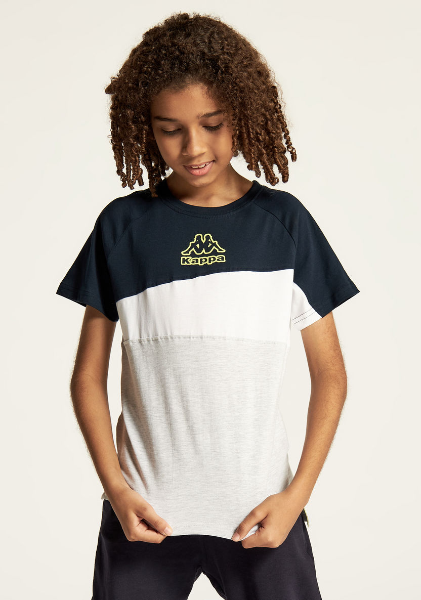 Kappa Panelled T-shirt with Crew Neck and Short Sleeves-T Shirts-image-0