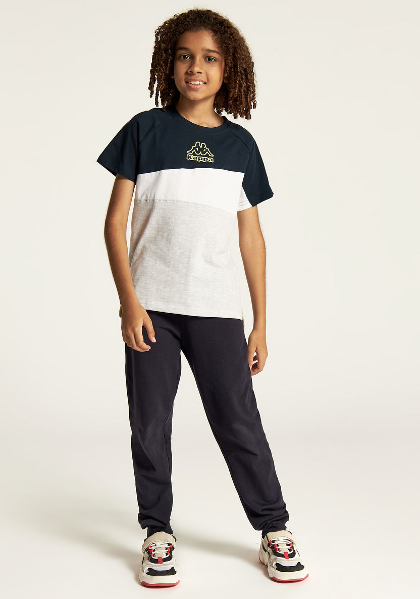 Kappa Panelled T-shirt with Crew Neck and Short Sleeves-T Shirts-image-1