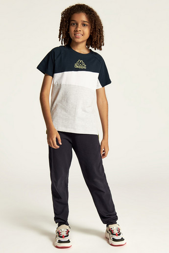 Kappa Panelled T-shirt with Crew Neck and Short Sleeves