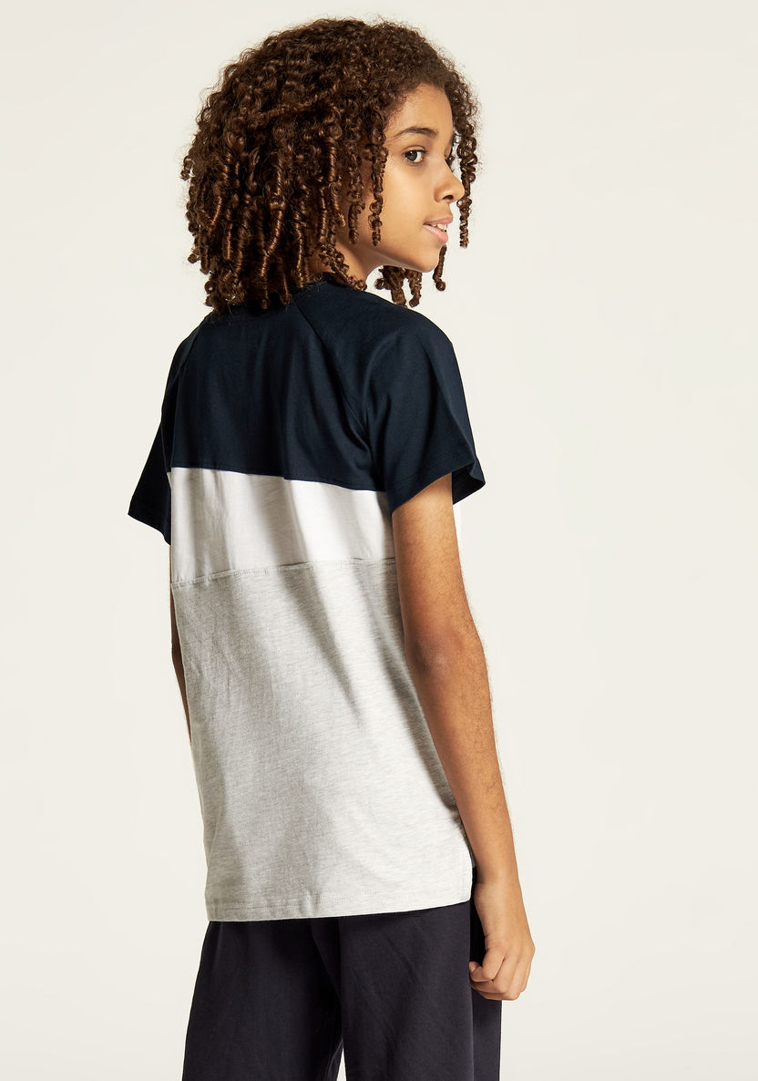 Kappa Panelled T-shirt with Crew Neck and Short Sleeves-T Shirts-image-3