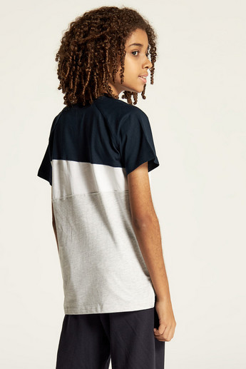 Kappa Panelled T-shirt with Crew Neck and Short Sleeves