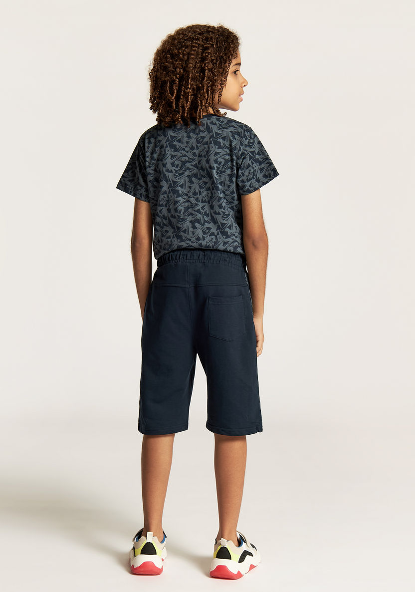 Kappa Printed Shorts with Drawstring Closure and Pockets-Bottoms-image-3