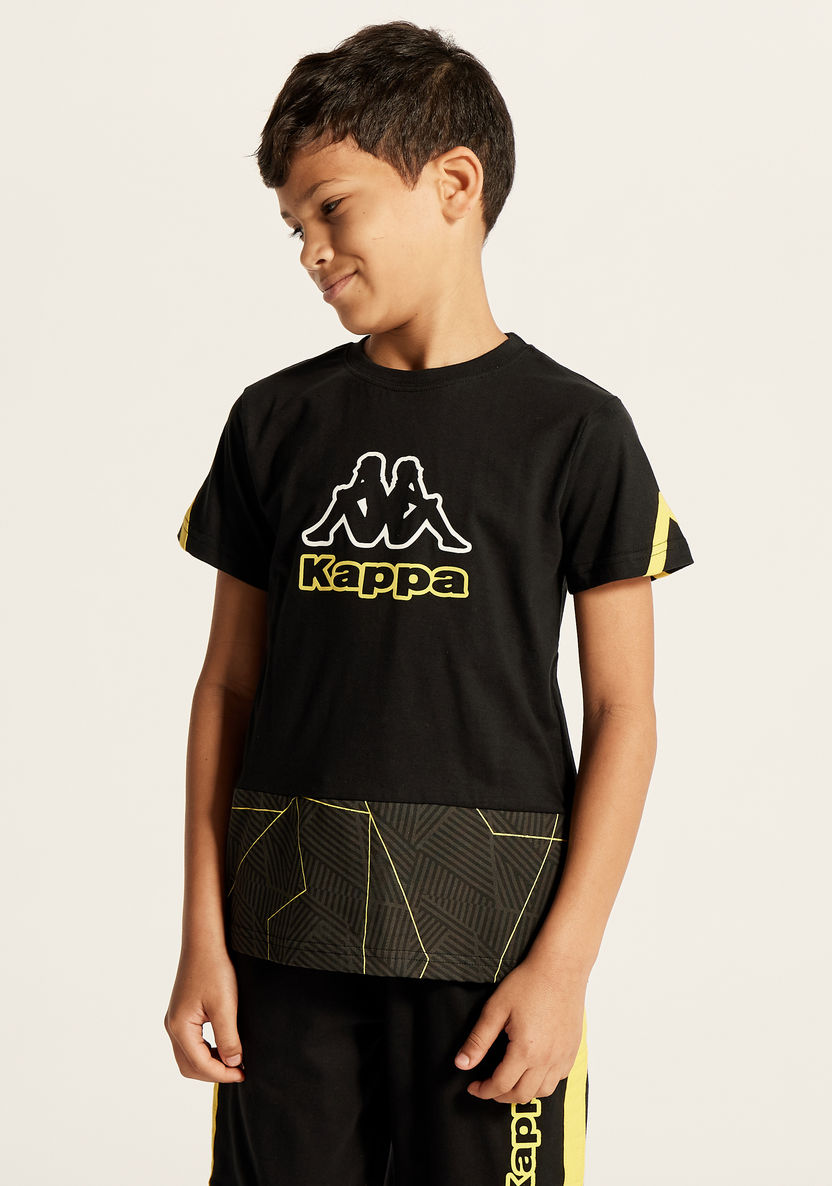 Kappa Printed Crew Neck T-shirt and Shorts Set-Clothes Sets-image-1