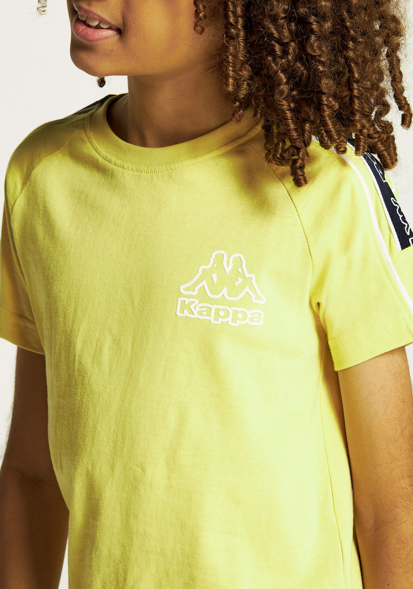 Kappa Logo Print Crew Neck T-shirt and Shorts Set-Sets-image-4
