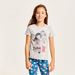 Juniors Graphic Print T-shirt with Short Sleeves and Round Neck-T Shirts-thumbnail-0