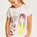 Juniors Printed Round Neck T-shirt with Short Sleeves-T Shirts-thumbnail-2