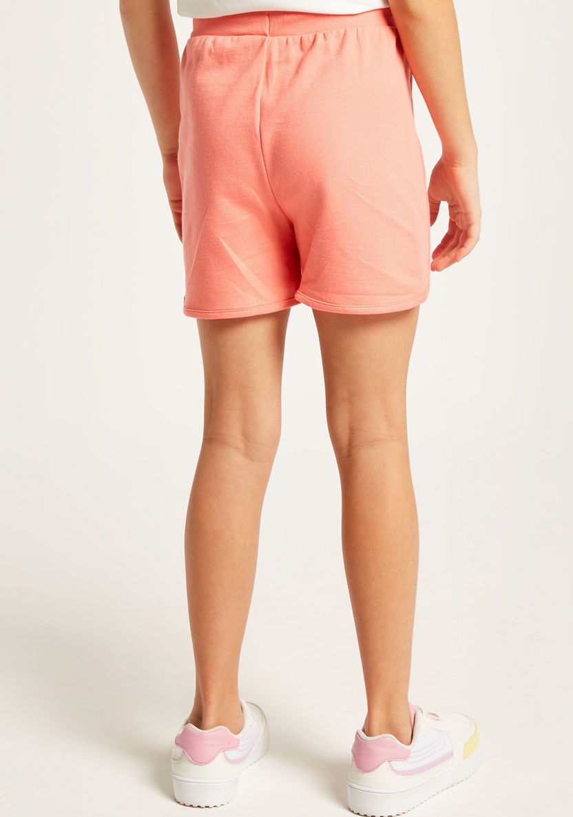 Juniors Solid Shorts with Drawstring Closure-Shorts-image-3