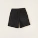 Juniors Solid Denim Shorts with Pockets and Button Closure-Shorts-thumbnail-3
