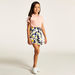 Juniors Floral Print Mid-Rise Shorts with Elasticated Waistband and Pockets-Shorts-thumbnail-0