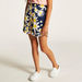 Juniors Floral Print Mid-Rise Shorts with Elasticated Waistband and Pockets-Shorts-thumbnail-2