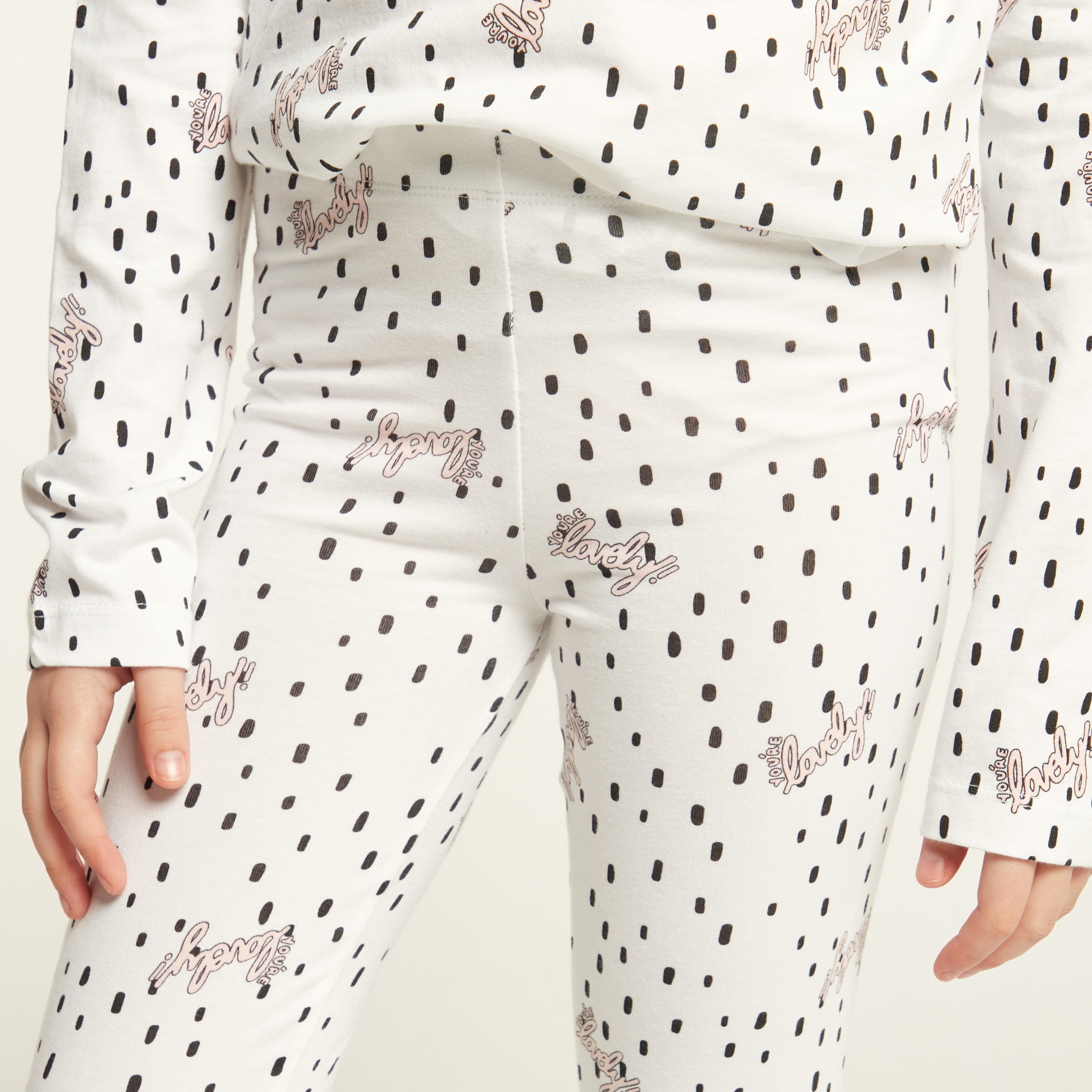 Juniors All-Over Printed Leggings with Elasticated Waistband-girls-clothing-bottoms-leggings-image-3