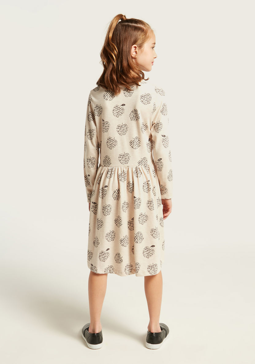 Juniors All-Over Printed Knit Dress with Long Sleeves-Dresses%2C Gowns and Frocks-image-3