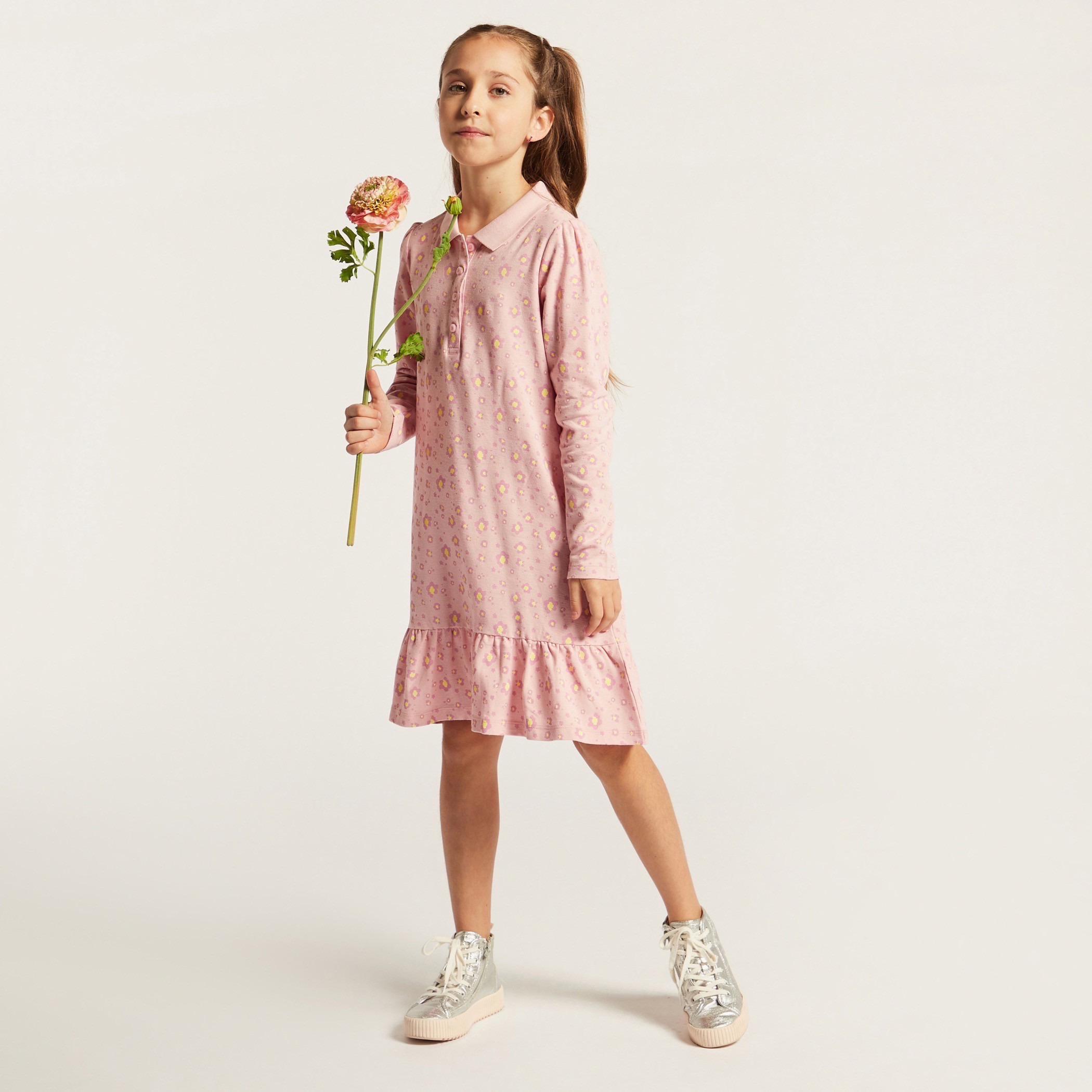 Juniors All-Over Floral Print Knit Dress with Long Sleeves-girls-clothing-dressesandjumpsuits-image-1