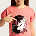 Juniors Unicorn Sequin Embellished Crew Neck T-shirt with Short Sleeves-T Shirts-thumbnail-2