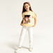 Juniors Embellished Crew Neck T-shirt with Short Sleeves-T Shirts-thumbnail-1