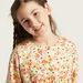 Juniors All-Over Floral Print A-Line Blouse with Half Sleeves-Blouses-thumbnail-2