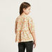 Juniors All-Over Floral Print A-Line Blouse with Half Sleeves-Blouses-thumbnail-3