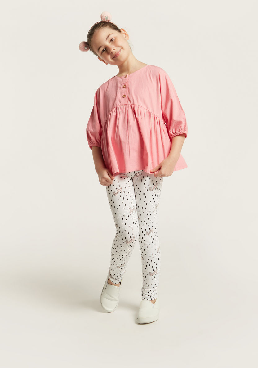 Juniors Solid A-Line Blouse with Half Sleeves-Blouses-image-1
