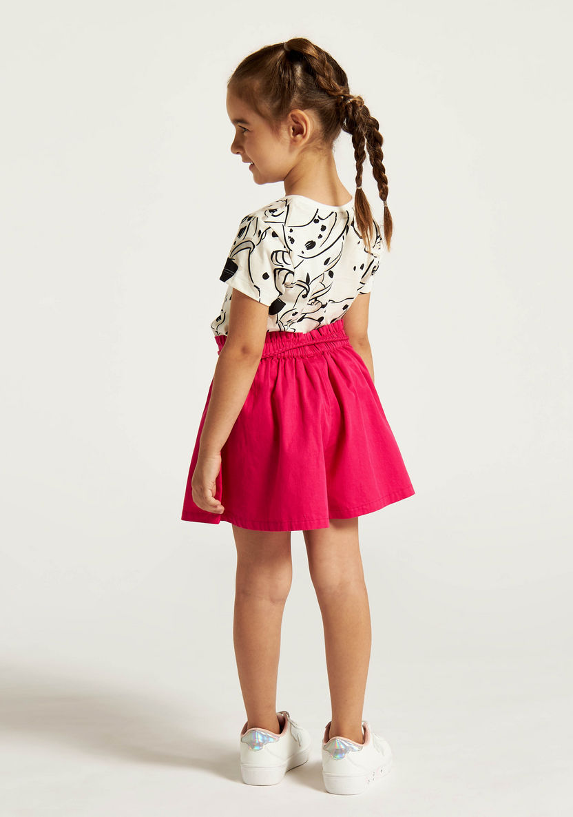 Juniors Solid Shorts with Paper Bag Waist and Braided Tie-Ups-Shorts-image-3
