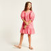 Juniors Solid Dress with Puff Sleeves and Flounce Hem-Dresses%2C Gowns and Frocks-thumbnail-0