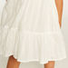 Juniors Striped Tiered Dress with Puff Sleeves and Asymmetric Neck-Dresses%2C Gowns and Frocks-thumbnail-3