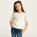 Solid Round Neck Top with Short Sleeves and Cutout Detail-Blouses-thumbnail-0