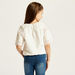 Solid Round Neck Top with Short Sleeves and Cutout Detail-Blouses-thumbnail-3