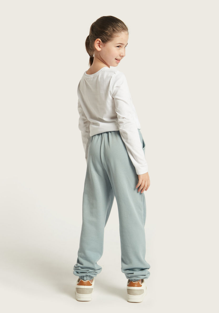 Eligo Solid Jog Pants with Pockets and Elasticated Waistband-Joggers-image-3