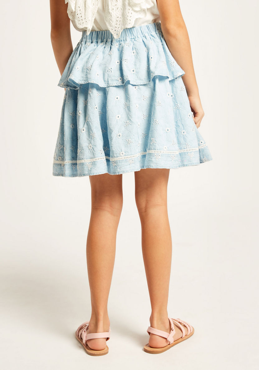 Eligo Embroidered Skirt with Elasticised Waistband-Skirts-image-3