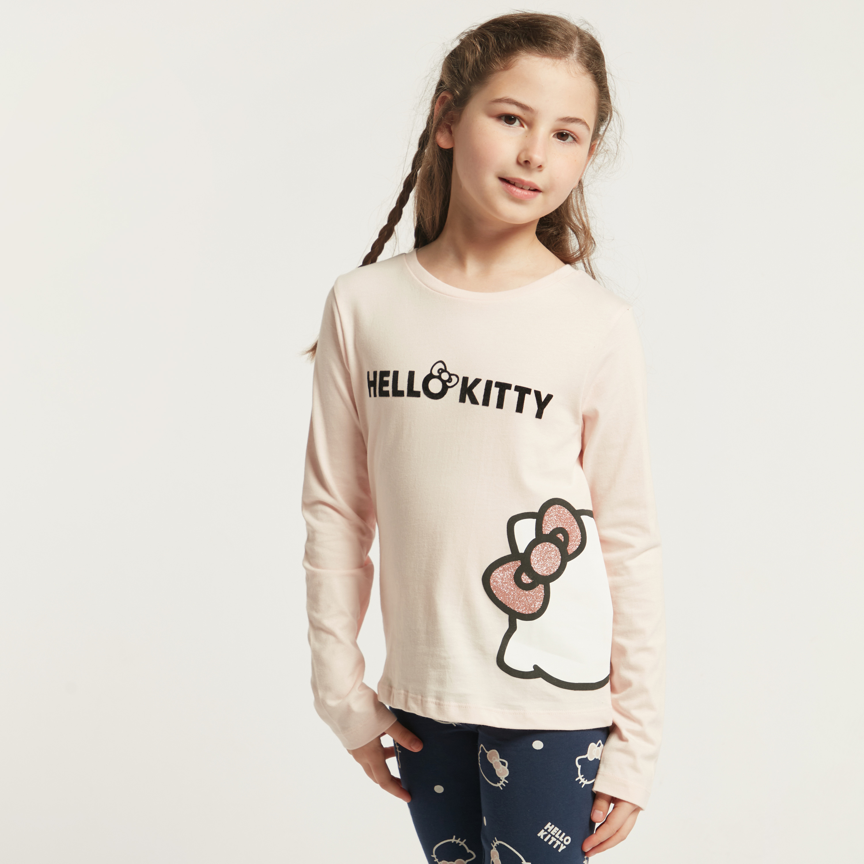 تيشيرت بأكمام طويلة وطبعات هالو كيتي من سانريو-girls-clothing-schoolwear-tshirts-image-1
