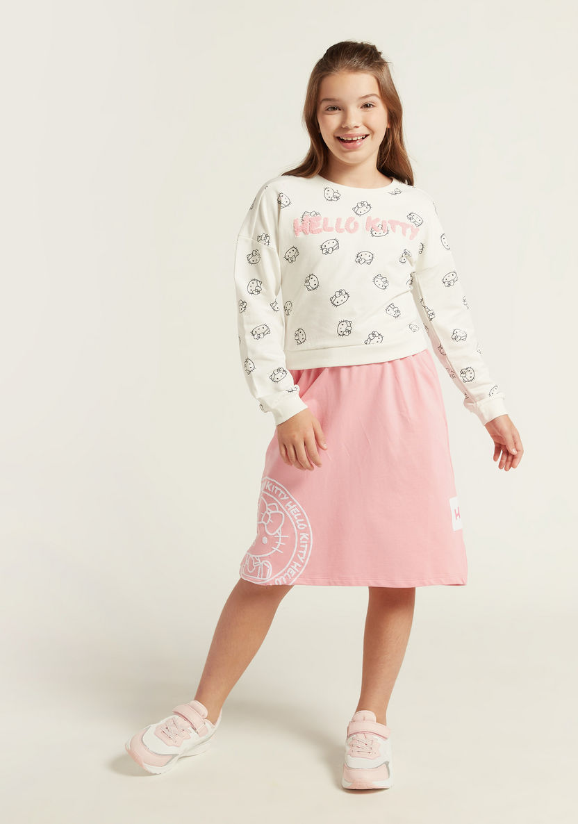 Sanrio Hello Kitty Embroidered Skirt with Drawstring Closure and Pockets-Skirts-image-1