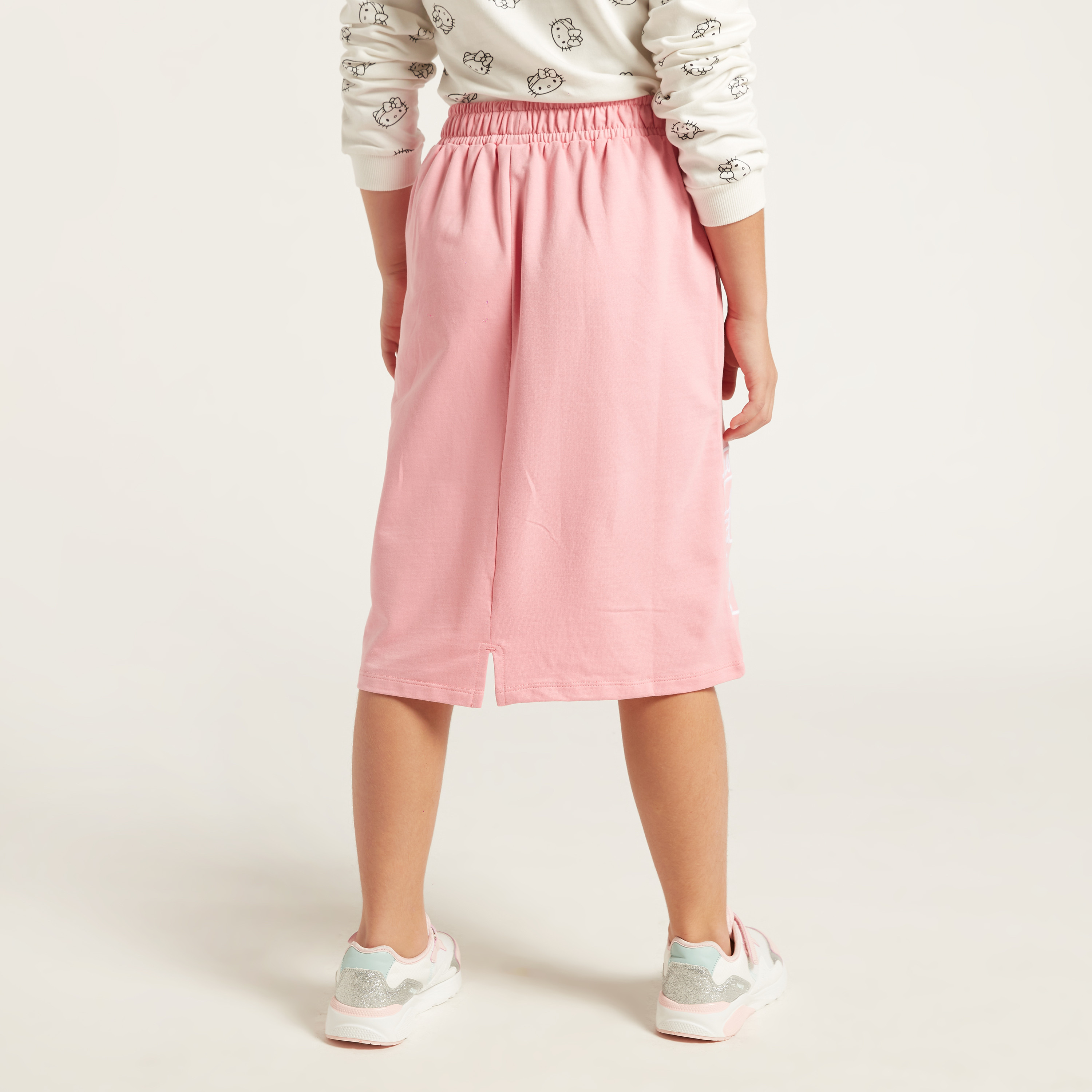 Sanrio Hello Kitty Embroidered Skirt with Drawstring Closure and Pockets-girls-clothing-bottoms-skirts-image-4